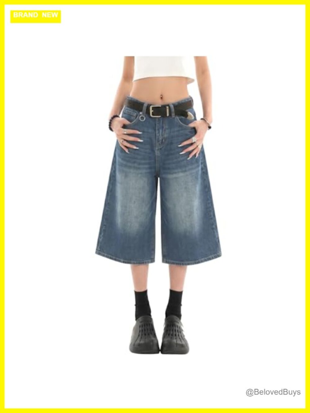 Women Baggy Jean Shorts Wide Leg Denim Jorts Casual Summer